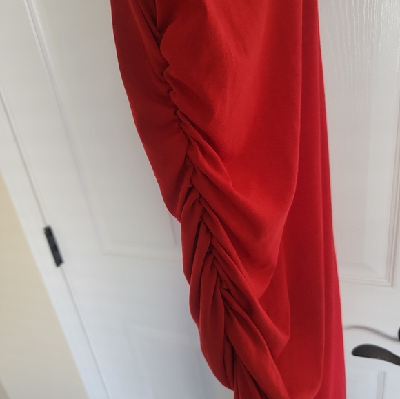 Red scrunch t shirt tank dress - Picture 3 of 4